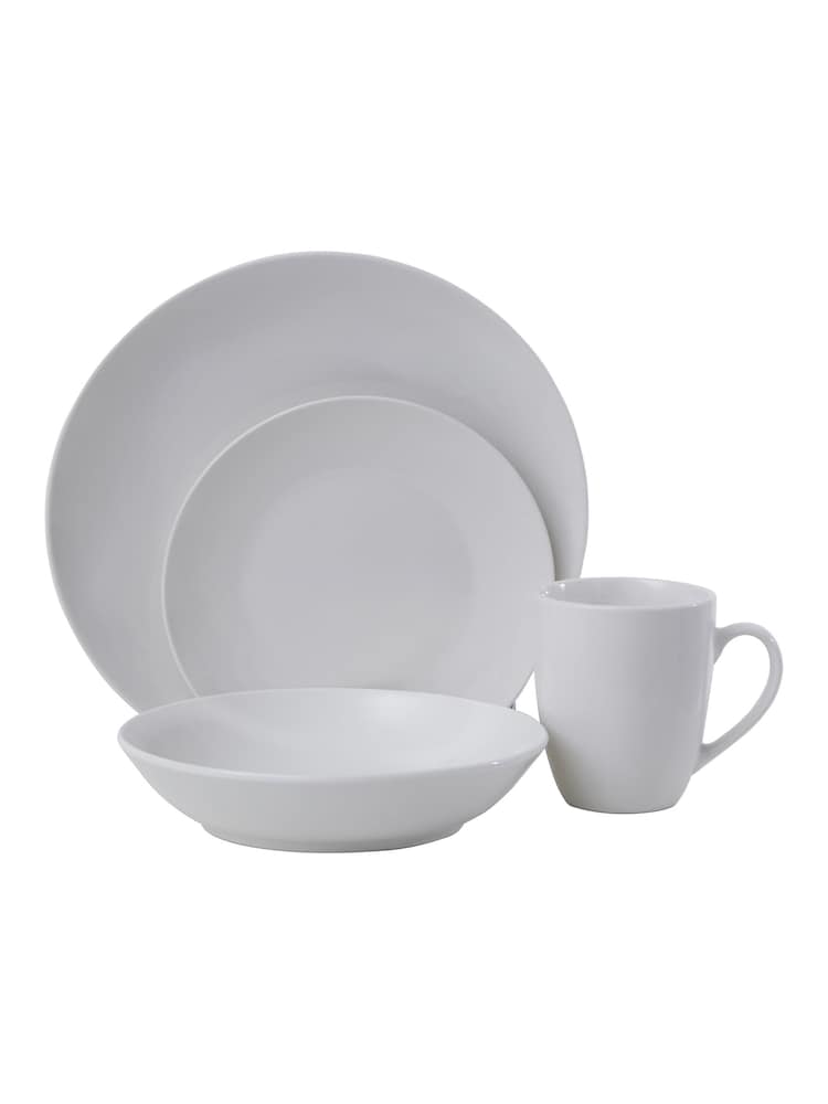 Essentials by Premier 16 Piece White Porcelain Dinner Set - Image 1 of 4 Essentials by Premier 16 Piece White Porcelain Dinner Set - Image 1 of 4