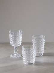 Maison by Premier Clear Martini Glasses Pyramid Wine Goblets Clear Glass Set of 4 - Image 1 of 4