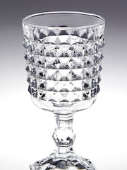 Maison by Premier Clear Martini Glasses Pyramid Wine Goblets Clear Glass Set of 4 - Image 2 of 4
