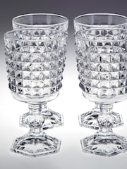 Maison by Premier Clear Martini Glasses Pyramid Wine Goblets Clear Glass Set of 4 - Image 3 of 4