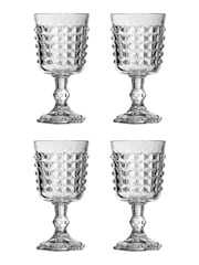 Maison by Premier Clear Martini Glasses Pyramid Wine Goblets Clear Glass Set of 4 - Image 4 of 4