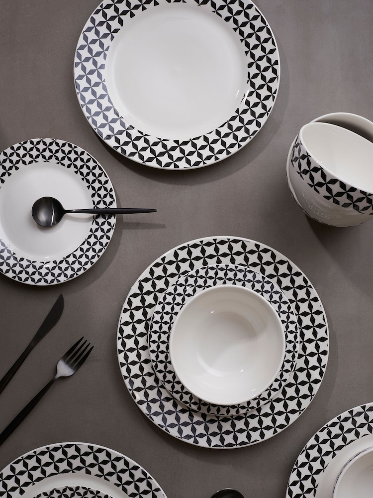 Interiors by Premier 12 Piece White Avie Windmill Dinner Set - Image 1 of 4