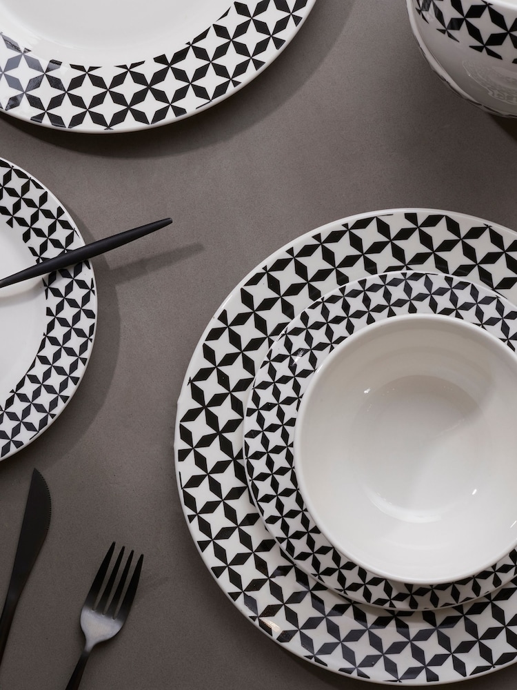 Interiors by Premier 12 Piece White Avie Windmill Dinner Set - Image 2 of 4