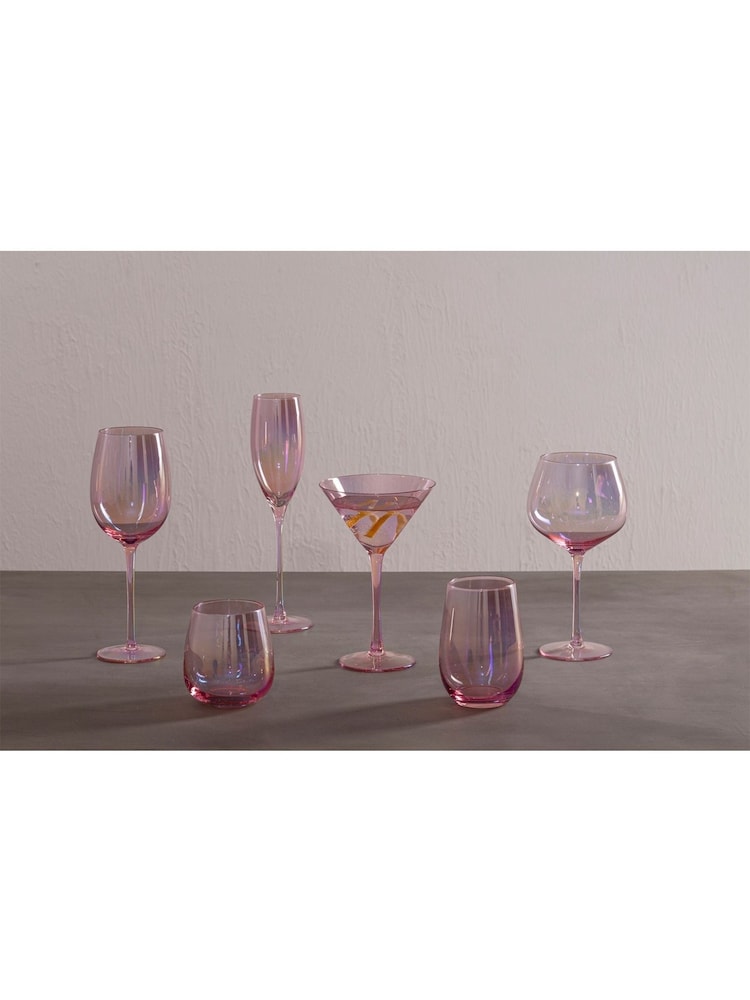Maison by Premier Pink Champagne Flutes Frosted Deco Champagne Glass - Image 1 of 3