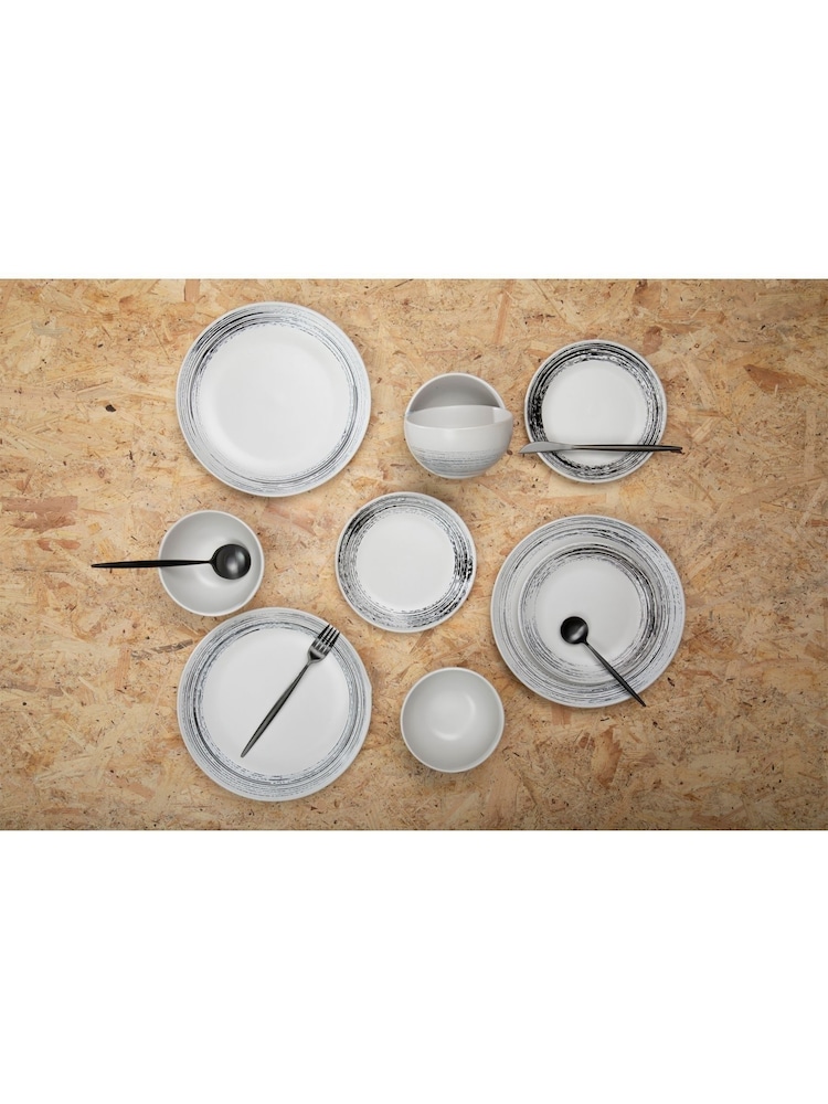 Maison by Premier 12 Piece Black Middag Stoneware Dinner Set - Image 1 of 4