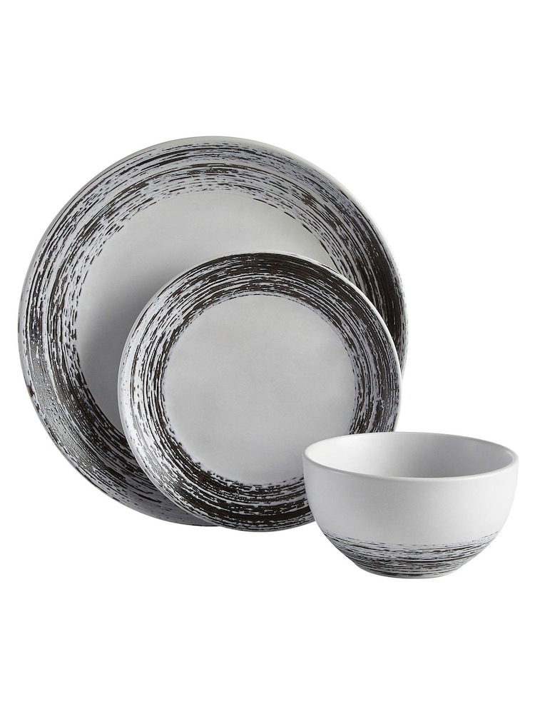 Maison by Premier 12 Piece Black Middag Stoneware Dinner Set - Image 2 of 4