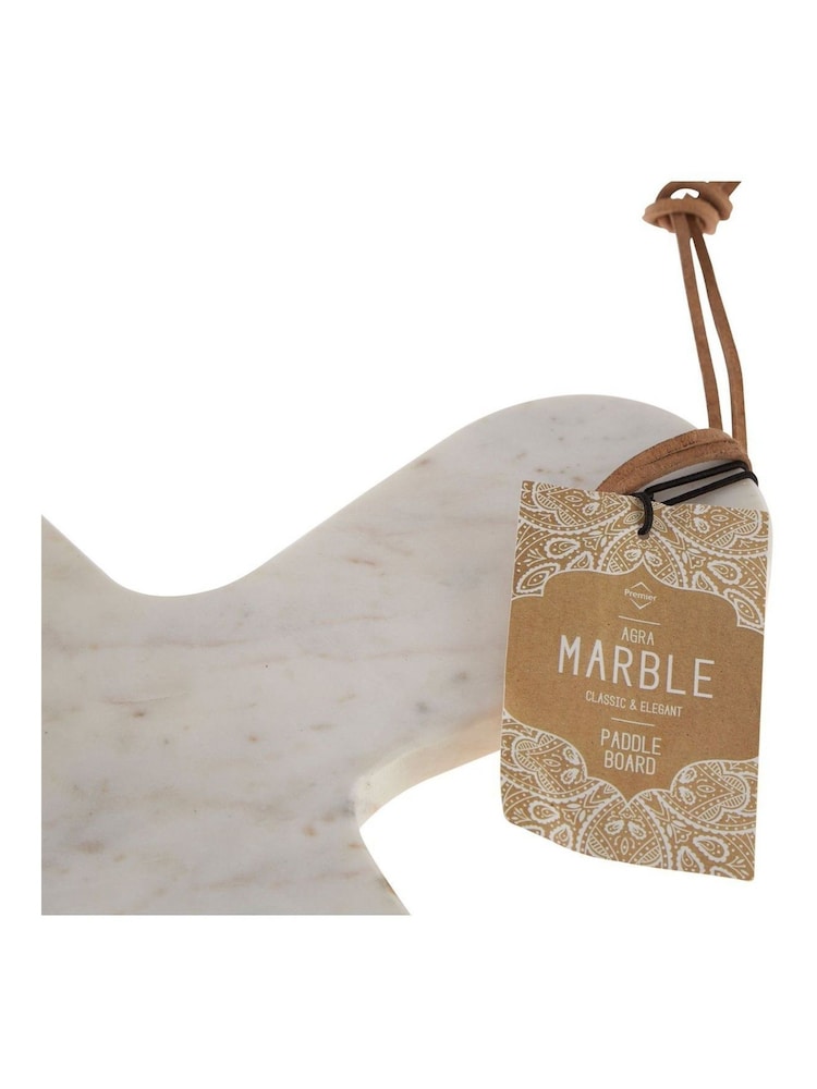 Interiors by Premier White Marble Rectangular Paddle Board - Image 2 of 2
