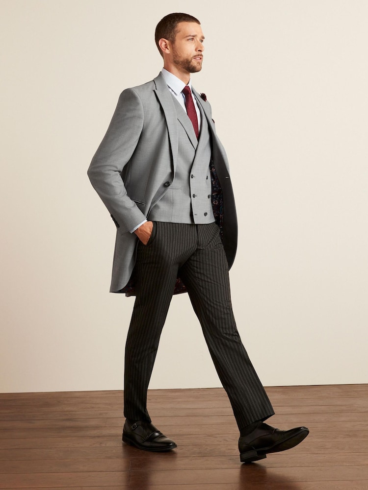 Grau - Schmale Passform - Cutaway aus Wolle in Slim Fit: Hose - Bild 2 von 10