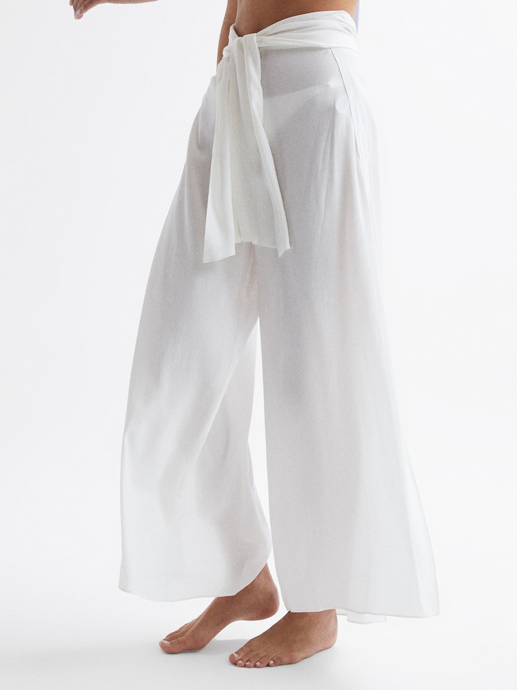 Reiss White Gemma Resort Trousers - Image 3 of 6