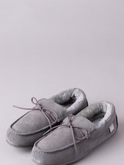 Lakeland Leather Grey Mens Sheepskin Moccasin Slippers - Image 1 of 3