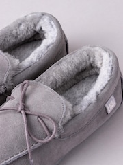 Lakeland Leather Grey Mens Sheepskin Moccasin Slippers - Image 3 of 3