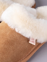 黃褐色棕色 - Lakeland Leather 女士羊皮拖鞋 - 圖片 5/5