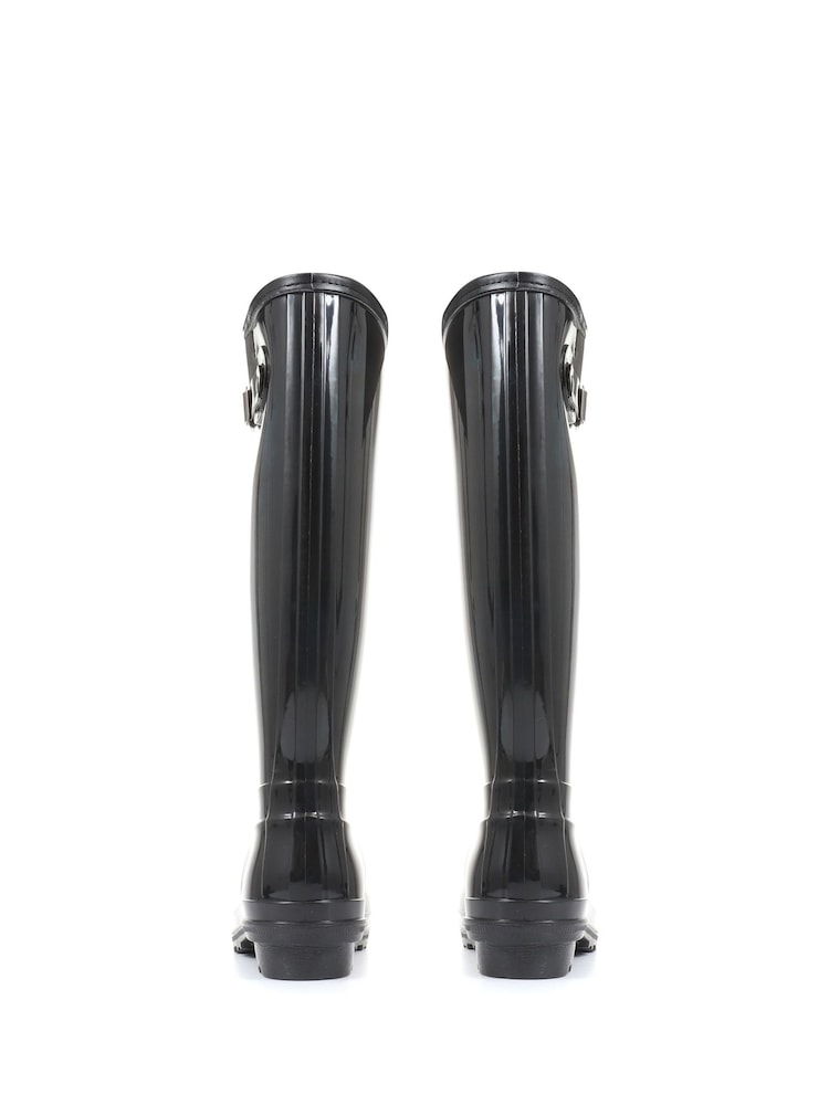 Pavers Black Pavers Ladies Patent Fleece Lined Wellies - Image 2 of 5 Pavers Black Pavers Ladies Patent Fleece Lined Wellies - Image 2 of 5