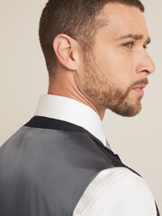 Navy Blue Double Breasted Wool Blend Morning Suit Waistcoat - Image 4 of 10