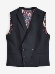 Navy Blue Double Breasted Wool Blend Morning Suit Waistcoat - Image 7 of 10