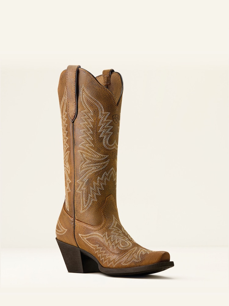 Ariat Brown Round Up Collins D Toe Western Boots - Image 2 of 4 Ariat Brown Round Up Collins D Toe Western Boots - Image 2 of 4