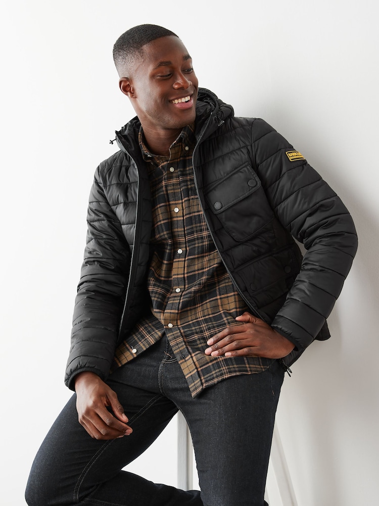 Barbour® International Racer Ouston Quilted Hooded Jacket - Image 1 of 11