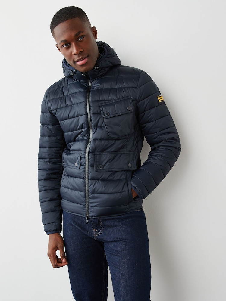Barbour® International Racer Ouston Quilted Hooded Jacket - Image 1 of 11