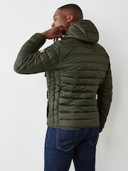 Barbour® International Racer Ouston Quilted Hooded Jacket - Image 11 of 11