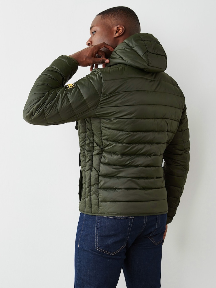 Barbour® International Racer Ouston Quilted Hooded Jacket - Image 11 of 11