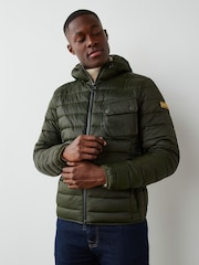 Barbour® International Racer Ouston Quilted Hooded Jacket - Image 7 of 11