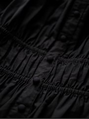 Another Sunday Puff Sleeve 100% Cotton Top With Shirred Waist And Button Detail In Purple - Image 5 of 5