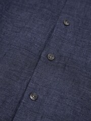 Reiss Navy Holiday Short Sleeve Linen Shirt - Image 6 of 6