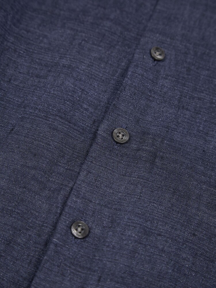 Reiss Navy Holiday Short Sleeve Linen Shirt - Image 6 of 6