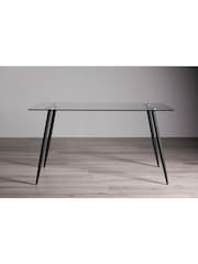 Bentley Designs Clear Martini Tempered Glass 6 Seater Dining Table - Image 1 of 4