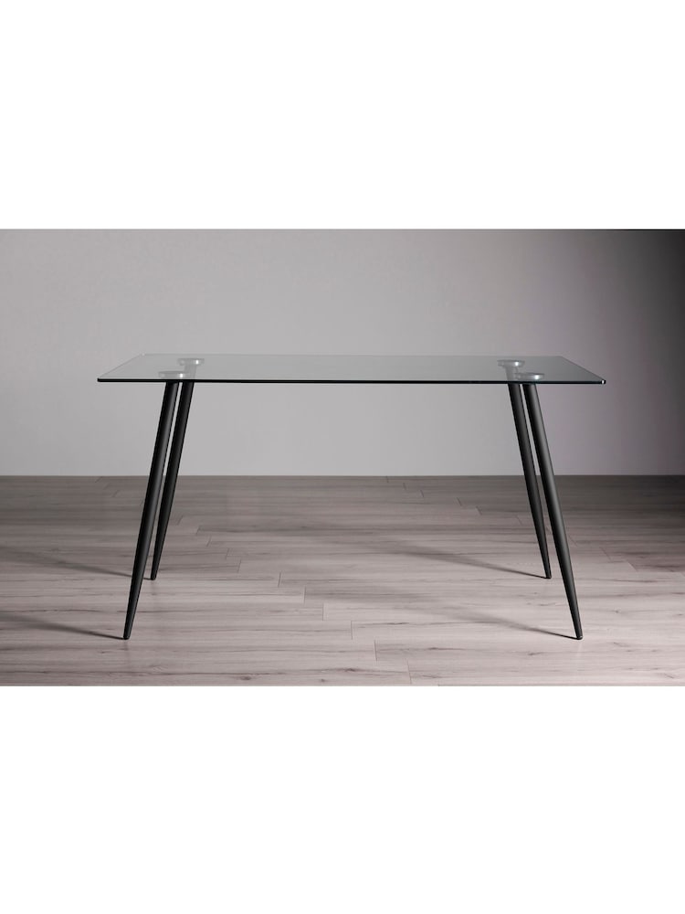 Bentley Designs Clear Martini Tempered Glass 6 Seater Dining Table - Image 1 of 4