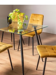 Bentley Designs Clear Martini Tempered Glass 6 Seater Dining Table - Image 2 of 4