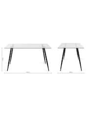 Bentley Designs Clear Martini Tempered Glass 6 Seater Dining Table - Image 4 of 4