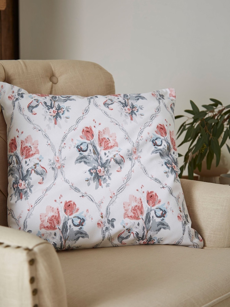 Laura Ashley Blush Pink Square  Scarborough 100% Cotton Cushion - Image 1 of 2
