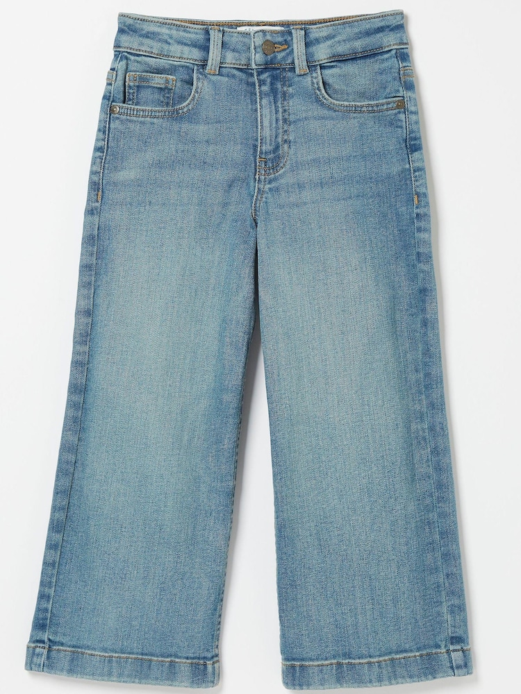 FatFace Blue Wide Leg Jeans - Image 4 of 4