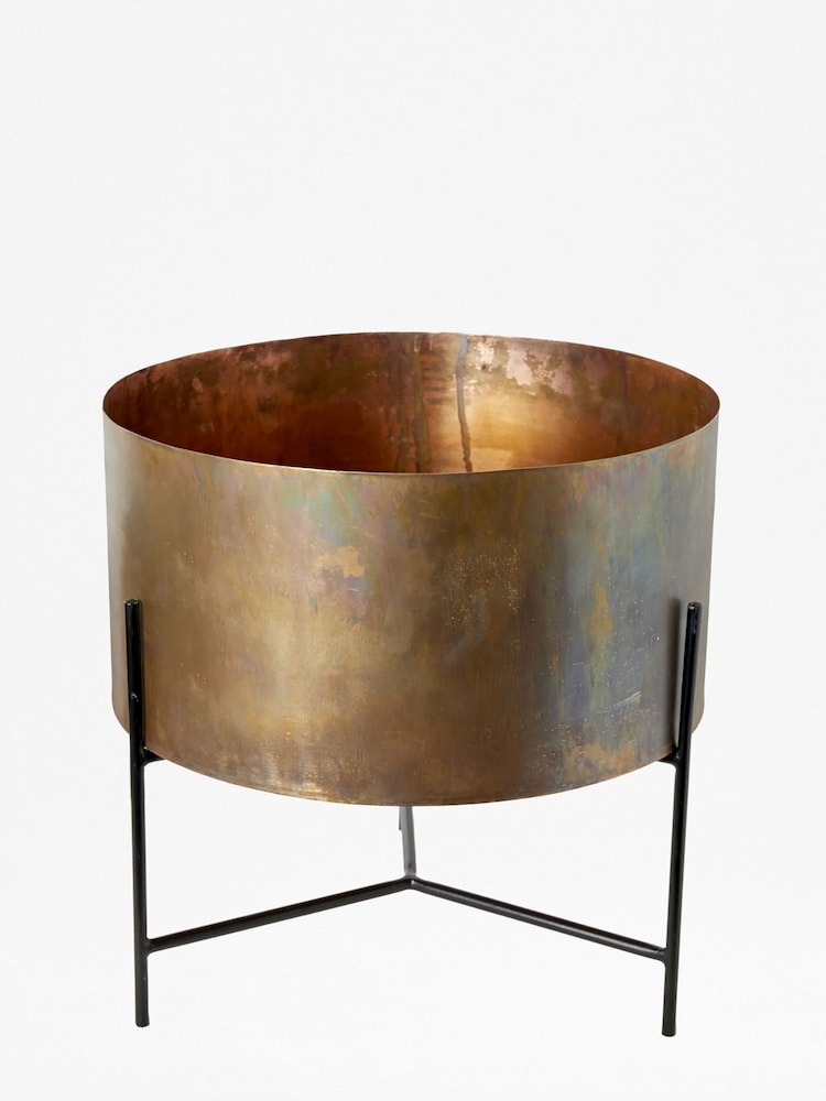 French Connection Copper Extra Large Indoor Antique Planter - Image 1 of 1
