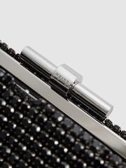 Reiss Black Adaline Embellished Clutch Bag - Image 6 of 8
