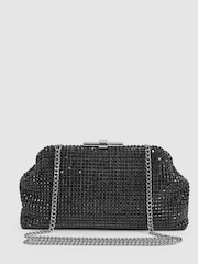Reiss Black Adaline Embellished Clutch Bag - Image 7 of 8