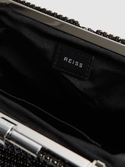 Reiss Black Adaline Embellished Clutch Bag - Image 8 of 8