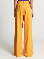 Reiss Yellow Malin Wide Leg Tie Detail Trousers - Image 5 of 7