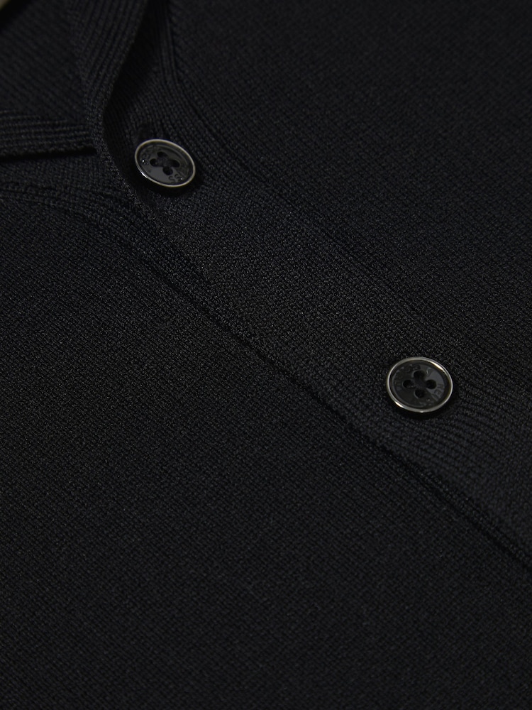Reiss Black Chico Cuban Collar Stretch Shirt - Image 6 of 6