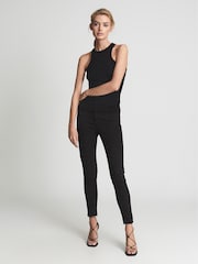 Reiss Black Lux Mid Rise Skinny Jeans - Image 1 of 6