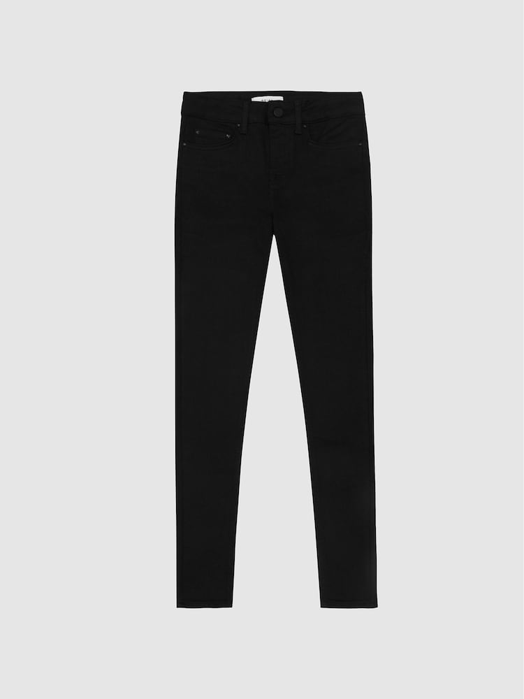 Reiss Black Lux Mid Rise Skinny Jeans - Image 2 of 6