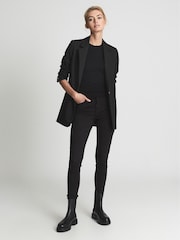 Reiss Black Lux Mid Rise Skinny Jeans - Image 4 of 6