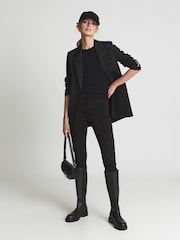 Reiss Black Lux Mid Rise Skinny Jeans - Image 6 of 6