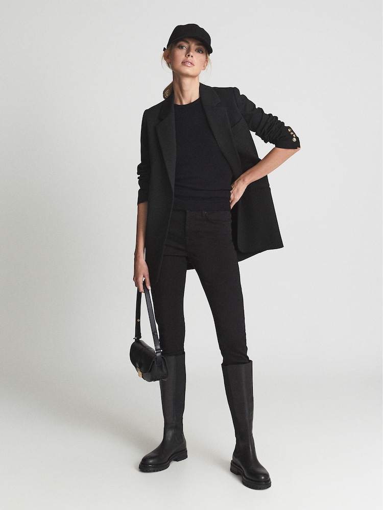 Reiss Black Lux Mid Rise Skinny Jeans - Image 6 of 6