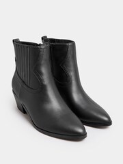 Yours Curve Black Light PU Ankle Western Boots - Image 2 of 4