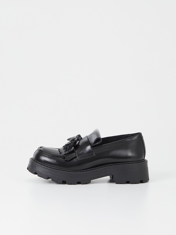Vagabond Shoemakers Cosmo Fringe Tasssle Black Loafers - Image 1 of 3