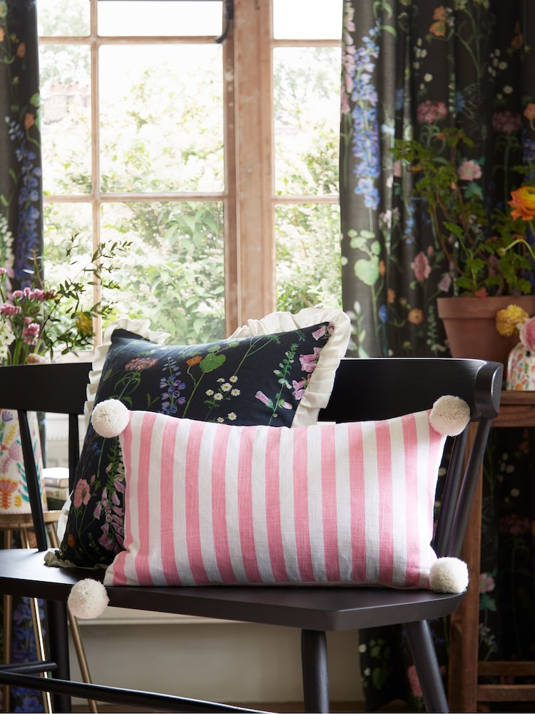 Lucy Tiffney Pink Tufted Floral Cushion - Image 2 of 6