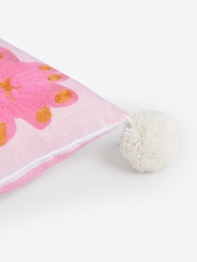Lucy Tiffney Pink Tufted Floral Cushion - Image 5 of 6