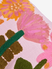 Lucy Tiffney Pink Tufted Floral Cushion - Image 6 of 6